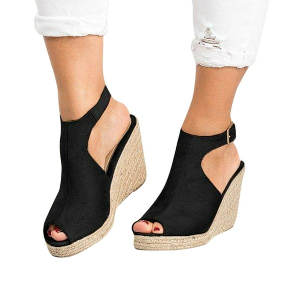 Women's Espadrilles Wedge Sandals Comfortable Open Toe Casual Dressy Summer Shoes Roman Beach Sandal with Ankle Strap