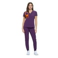 thumbnail image 1 of Women's Essential Scrub Set Cool Stretch Jogger Scrub Top and Pant (Medium, Eggplant), 1 of 6