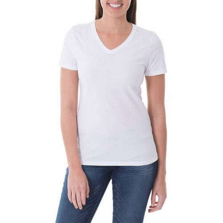 Faded glory women's essential short sleeve v neck t shirt deals