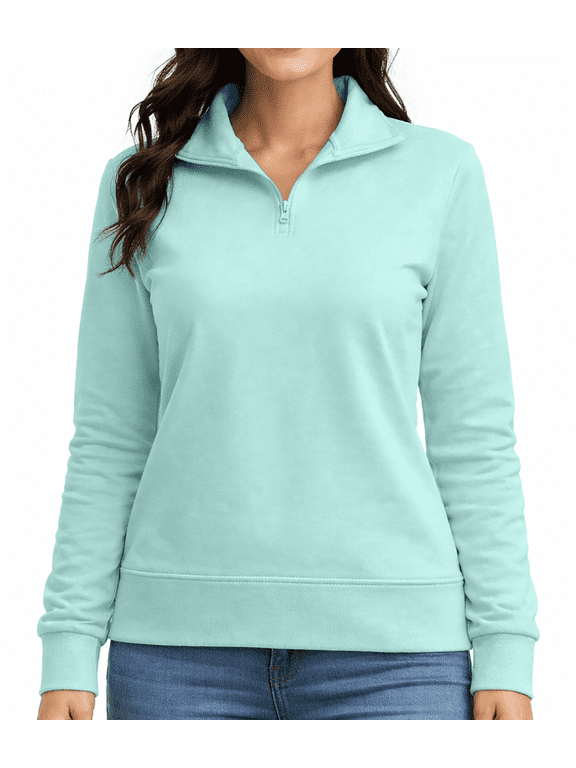 Women’s Essential Soft Tri-blend Quarter-Zip Pullover - M