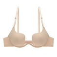 thumbnail image 1 of Women's Essentials Deep U Multi-Way Push Up Convertible Low Cut Plunge Bra(Beige,38D), 1 of 7