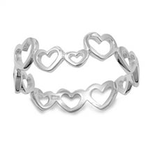Women's Eternity Heart Forever Love Promise Ring .925 Sterling Silver Jewelry Female Male Size 10