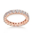 thumbnail image 1 of Women’s Eternity Ring 2.42ctw Cubic Zirconia Anniversary Wedding Band in Genuine Rose Gold Plating, Stackable, 3mm , Size 5-10, 1 of 7