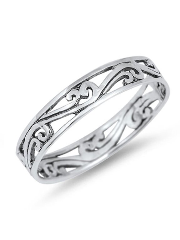 Women's Eternity Style Ring .925 Sterling Silver Band Jewelry Female Male Unisex Size 8
