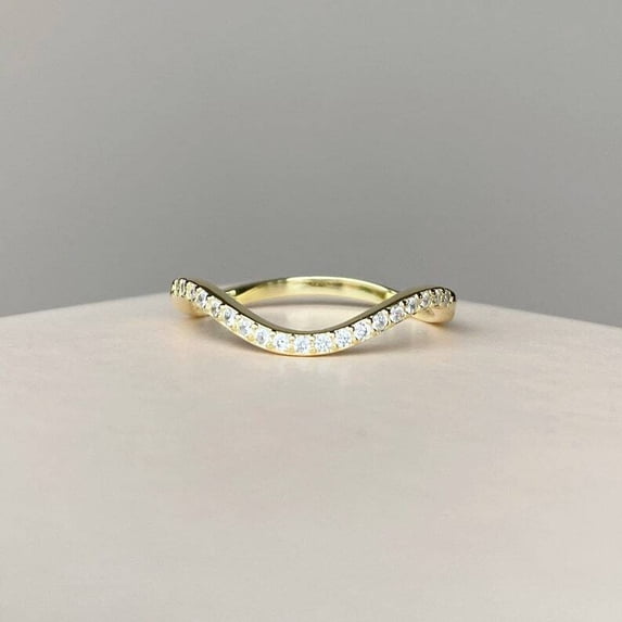 Women's Eternity Wedding Band Ring White Diamond 14k Yellow Gold Plated -7