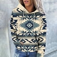 thumbnail image 1 of Women's Ethnic Print Pullover Hoodie Casual Long Sleeve Pocket Design Style, 1 of 6