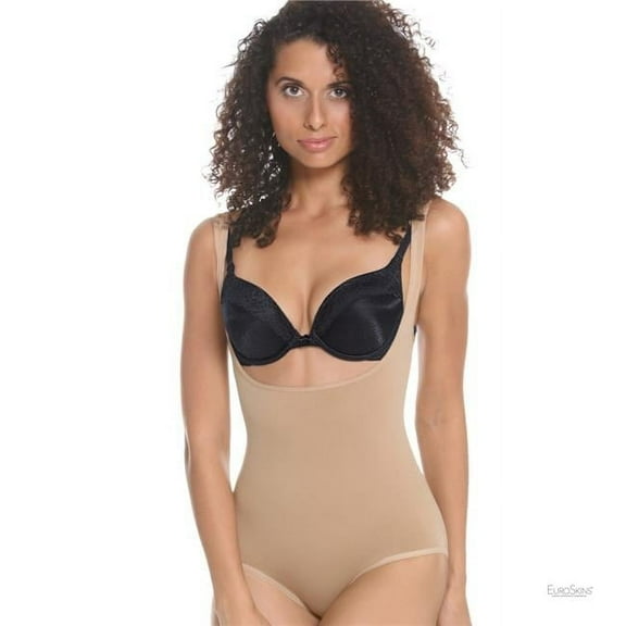 Women's EuroSkins JS00 Seamless Open Bust Brief Body Shaper (Nude 3X)