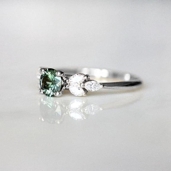 Women's European And American Emerald Zircon Diamond Ring