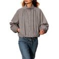 thumbnail image 1 of Women's European Checkered Coat Loose Fit Casual Jacket for Spring Autumn, 1 of 5