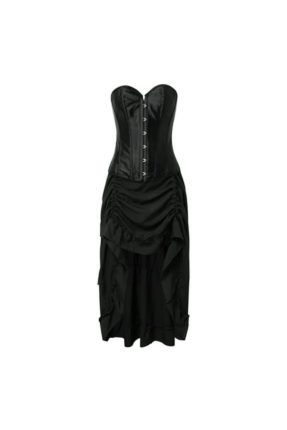 Women's European Court Corset Split Suit Shapewear Elegant Style Dress Gothic Lace Up Bodice