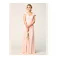 thumbnail image 1 of Women's Eva USA 3161 Long Cap Sleeve Mother Of Groom Formal Dress Blush Pink M, 1 of 1