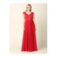 thumbnail image 1 of Women's Eva USA 3161 Long Cap Sleeve Mother Of Groom Formal Dress Christmas - New Year Holiday Red XL, 1 of 9