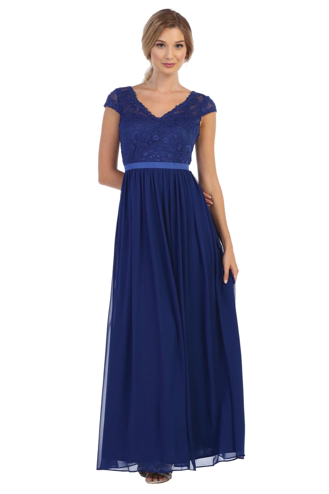 Women's Eva USA 3161 Long Cap Sleeve Mother Of Groom Formal Dress Royal Blue  3XL - Walmart.com