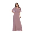 thumbnail image 1 of Women's Eva USA 3338 Long Formal Draped Chiffon Gown Mauve 2XL, 1 of 1