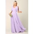 thumbnail image 1 of Women's Eva USA 3345 Long Formal Flutter Sleeves Bridesmaids Dress Lilac Lavender XL, 1 of 1