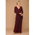 thumbnail image 1 of Women's Eva USA 3401 Long Mother Of Groom Metallic Dress Burgundy XL, 1 of 1