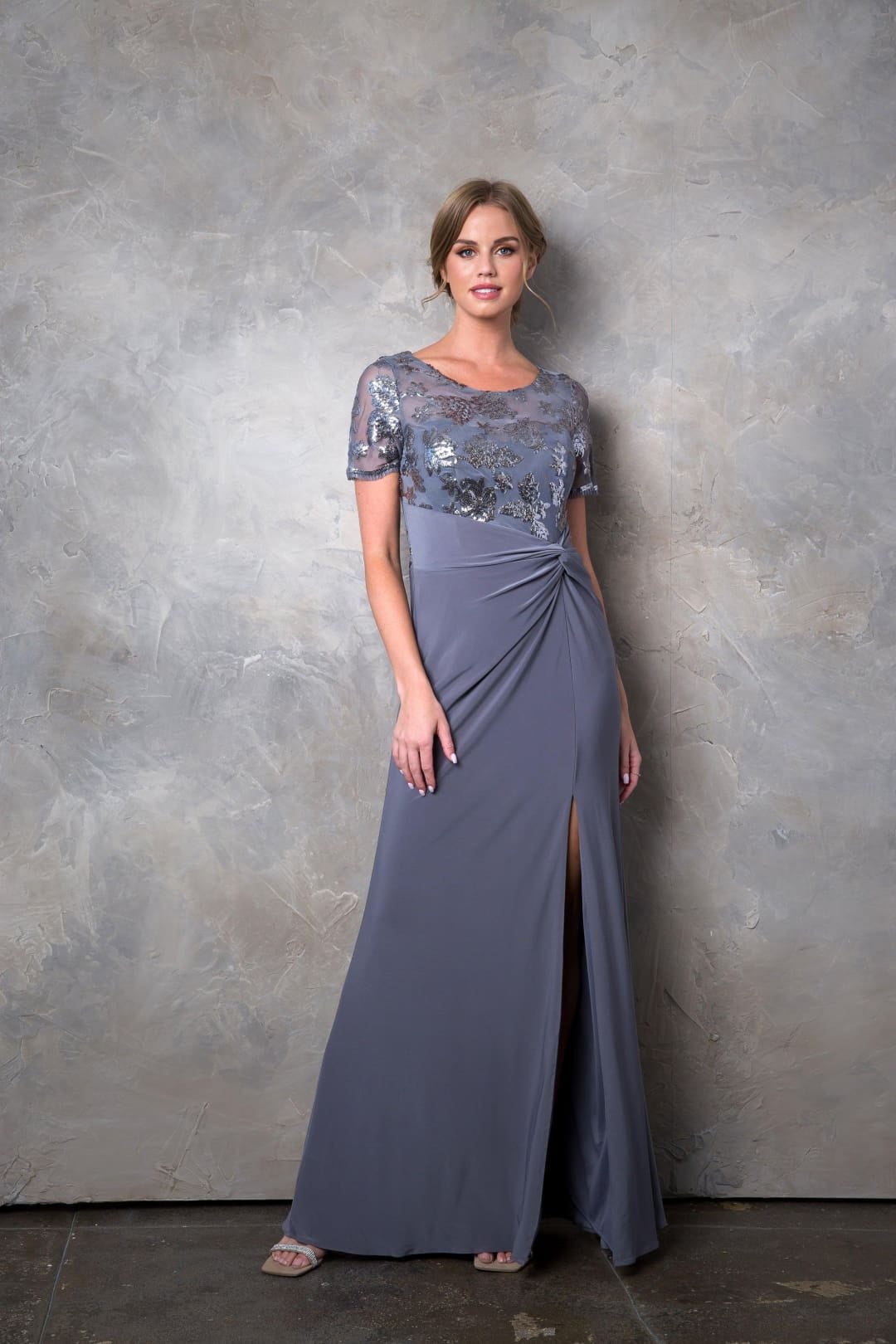 Eva USA 3439 Sequin Mother of the Bride Dress - CHARCOAL / 5XL