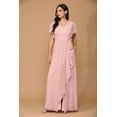 thumbnail image 1 of Women's Eva USA 3442 Long Formal Ruffle Sleeve Chiffon evening elegant Dress Dusty Rose Pink 3XL, 1 of 1