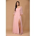 thumbnail image 1 of Women's Eva USA 3452 Long Sleeve Formal Chiffon Dress Dusty Rose Pink XL, 1 of 1