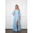 thumbnail image 1 of Women's Eva USA 3452 Long Sleeve Formal Chiffon Dress Ice Blue 4XL, 1 of 1