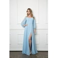 thumbnail image 1 of Women's Eva USA 3452 Long Sleeve Formal Chiffon Dress Ice Blue XL, 1 of 1