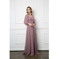 thumbnail image 1 of Women's Eva USA 3452 Long Sleeve Formal Chiffon Dress Mauve S, 1 of 1