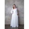 thumbnail image 1 of Women's Eva USA 3452 Long Sleeve Formal Chiffon Dress Off White 4XL, 1 of 1