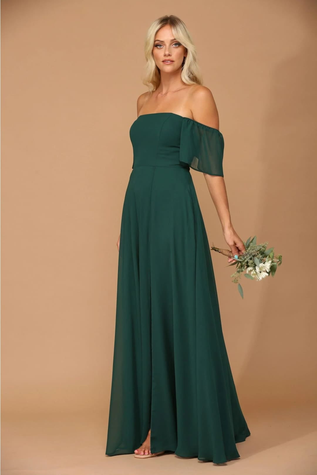 hunter green chiffon dress Hunter Green Bridesmaid Dresses