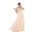 thumbnail image 1 of Women's Eva USA 5201 Long Sleeveless Formal evening elegant Dress Champagne Goldish Beige 3XL, 1 of 1