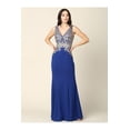 thumbnail image 1 of Women's Eva USA 5225 Mother Of Groom Long Formal Sleeveless Dress Royal Blue 4XL, 1 of 1