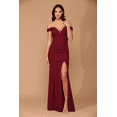 thumbnail image 1 of Women's Eva USA 5237 Long Off-Shoulder Formal evening elegant Prom 2026 Dress Burgundy 3XL, 1 of 1