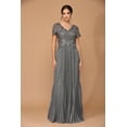 thumbnail image 1 of Women's Eva USA 5241 Mother Of Groom Metallic Dress Charcoal M, 1 of 8