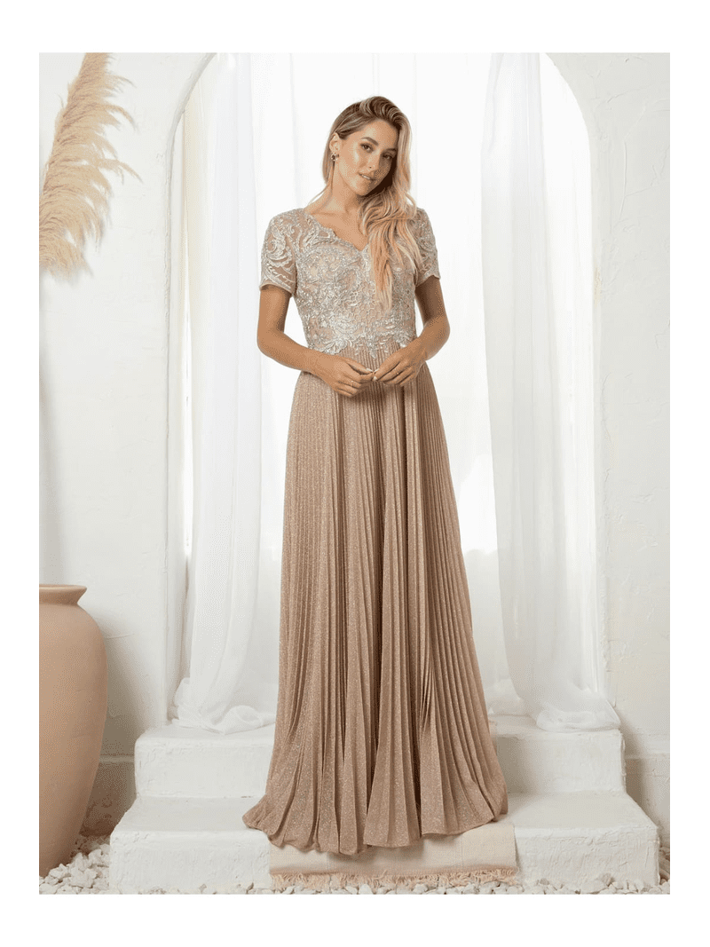 slim fit dress slacks Ladivine CC416 Elegant Beaded Mermaid Formal Gown Mocha Gold / 6