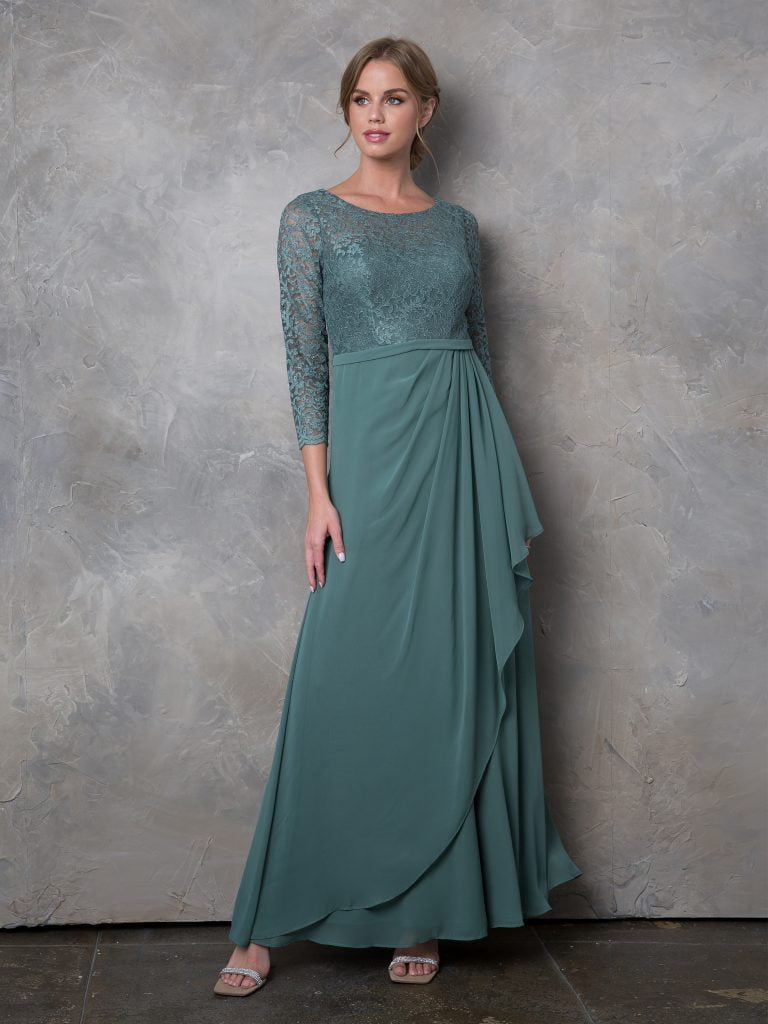 Women's Eva USA Fashion 3446 3 4 Sleeve Mother Of Groom Dress Lace Ankle Length Formal Gown Eucalyptus XL - Walmart.com Women's Eva USA Fashion 3446 3 4 Sleeve Mother Of Groom Dress Lace Ankle Length Formal Gown Eucalyptus XL - Walmart.com