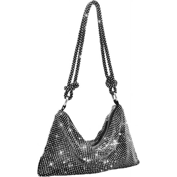 Women's Evening Bag, Rhinestone Clutch Purse Women Sparkly Mini Handbags, Cross Body Hobo Bag for Cocktail Party