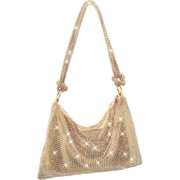 Women's Evening Bag, Rhinestone Clutch Purse Women Sparkly Mini Handbags, Cross Body Hobo Bag for Cocktail Party