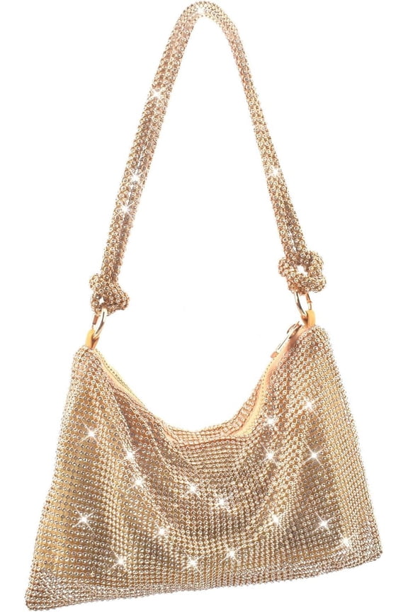 Women's Evening Bag, Rhinestone Clutch Purse Women Sparkly Mini Handbags, Cross Body Hobo Bag for Cocktail Party