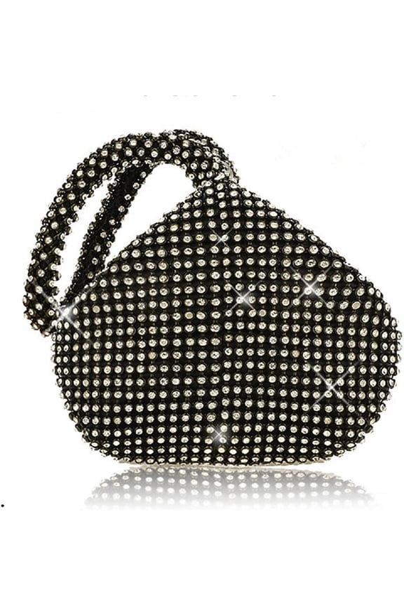 Women's Evening Bag Sparkly Rhinestone Purse Triangle Designer Chain Clutch Purse Bag Party Prom Wedding Purse