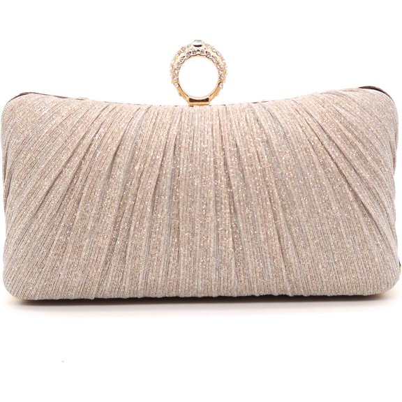 Women's Evening Bag Summer Wedding Party Clutches Pleated Evening Bag for Bridal Shoulder Handbag