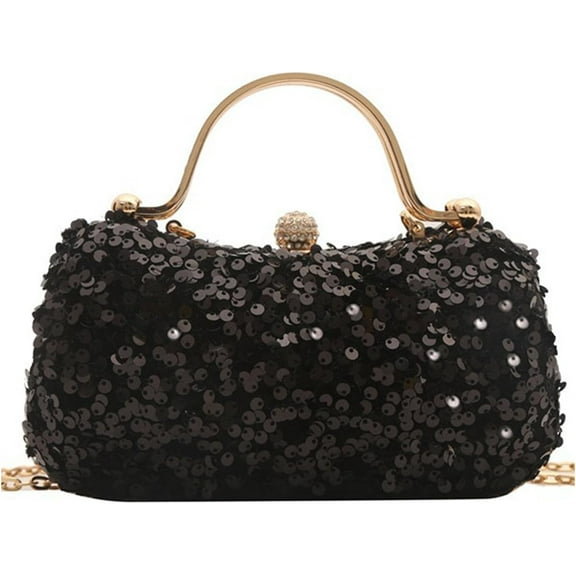 Women's Evening Handbag, Elegant Sequin Evening Bag, Top-handle Clutch, Sparkly Rhinestones Evening Crossbody Bag