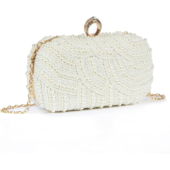 Women's Evening Handbags Pearl Clutch Purse Beaded bag Bridal Clutch wedding Purse