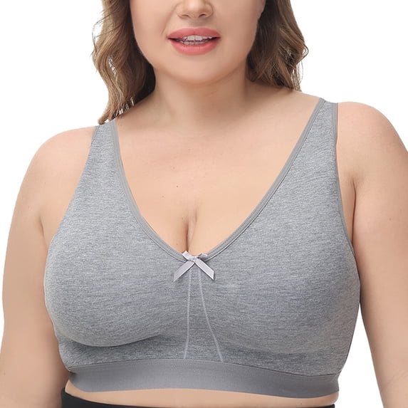 Women's Everday Bra Plus Size Full Cup Non-padded Wireless Comfort Bralette 34G