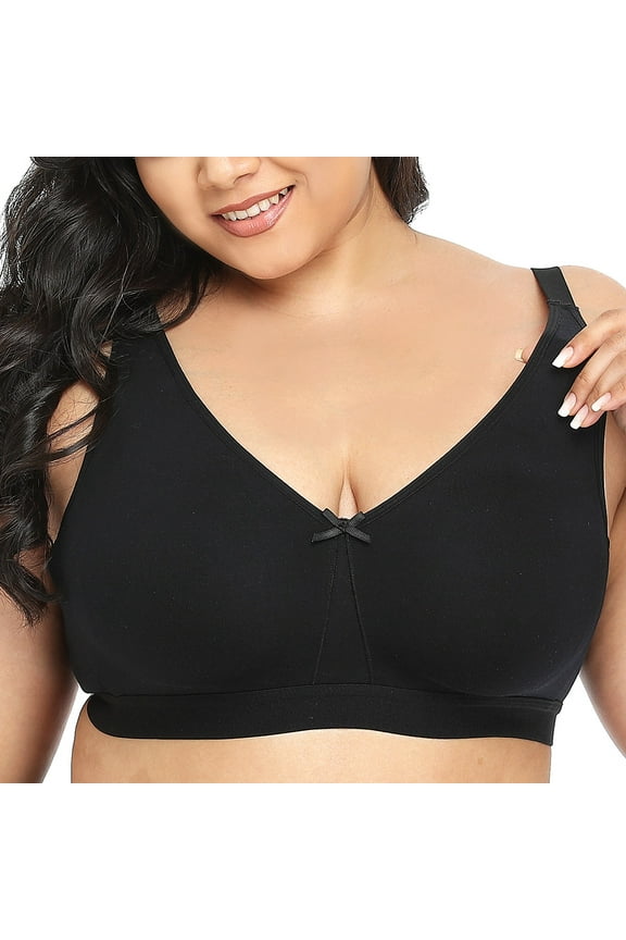 Women's Everday Bra Plus Size Full Cup Non-padded Wireless Comfort Bralette 38D