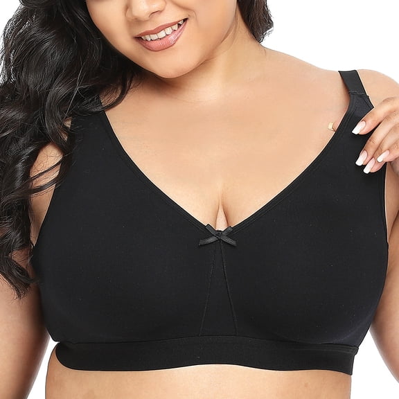 Women's Everday Bra Plus Size Full Cup Non-padded Wireless Comfort Bralette 40D