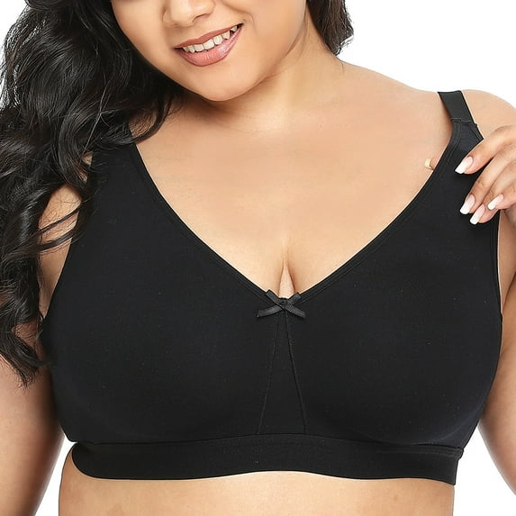 Women's Everday Bra Plus Size Full Cup Non-padded Wireless Comfort Bralette 44C