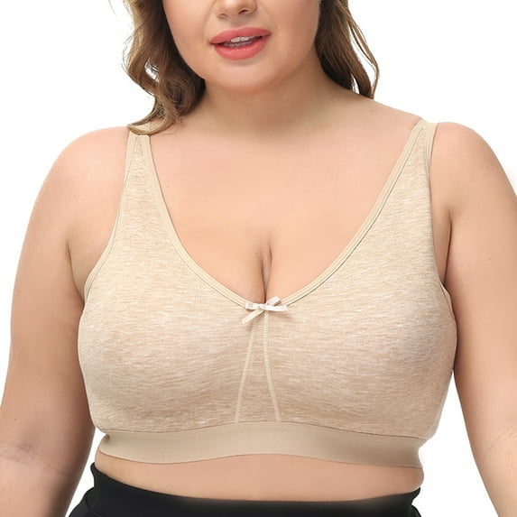 Women's Everday Bra Plus Size Full Cup Non-padded Wireless Comfort Bralette 48DDD