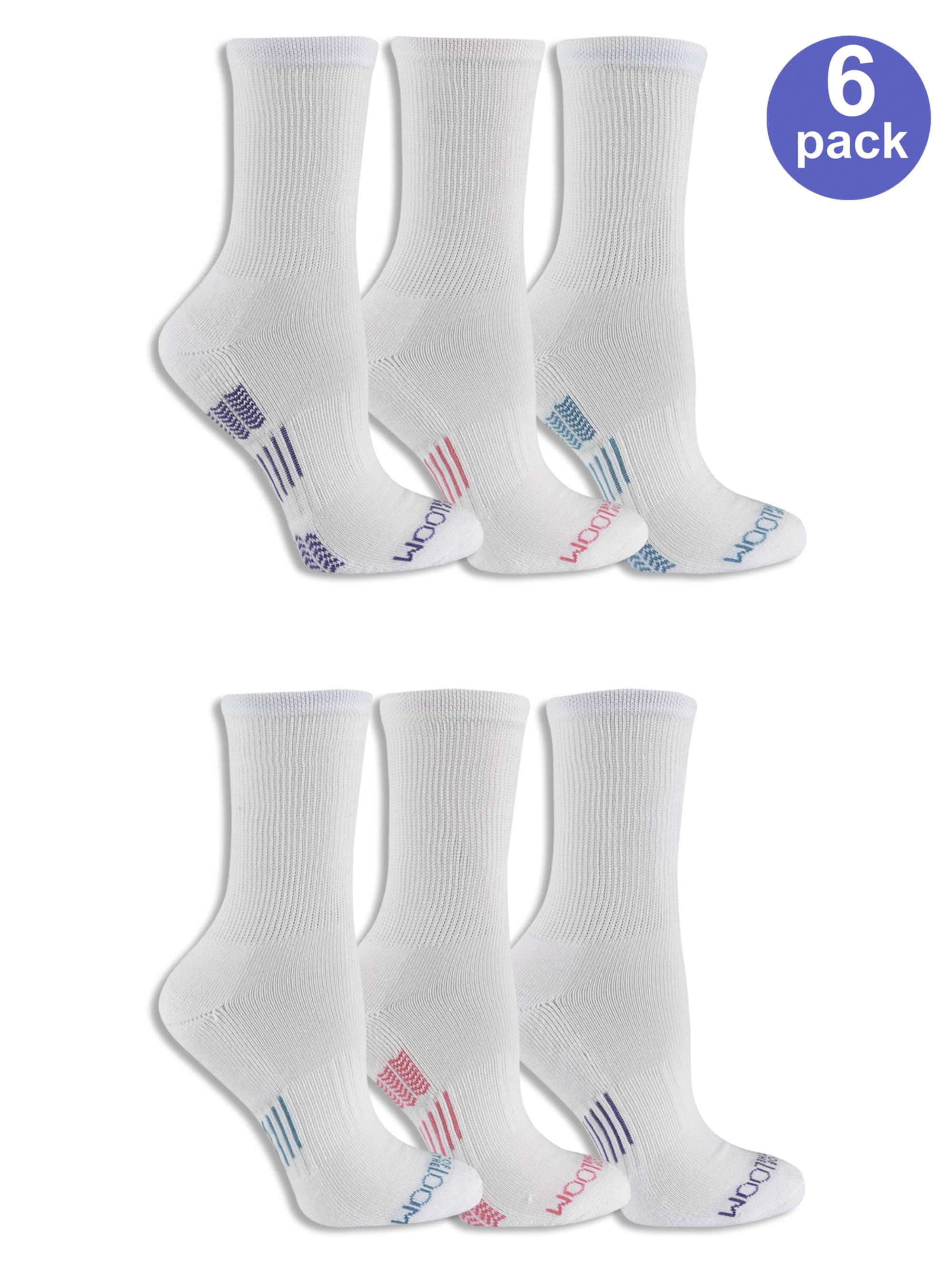 Fruit of the Loom Women's Active Crew Socks, 6 Pair Pack, Cushioned ...