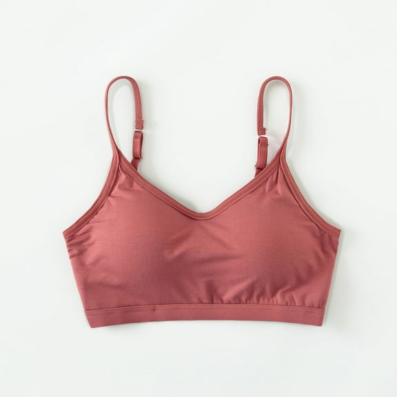 Women's Everyday Bras Solid Color Pullover Seamless Underwear Training Bras for Teen Girls with Adjustable Straps Supportive Athletic Bra XXL