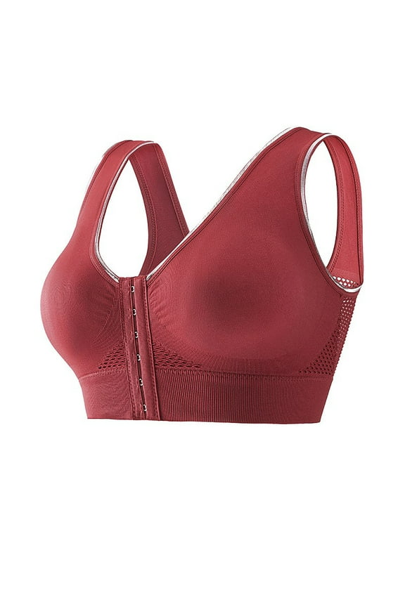 Women's Everyday Bras, Womens Full Coverage Bras, Post Surgery Bra Front Closure Compression Bra Wirefree Mastectomy Bra with Wide Straps S-5XL 