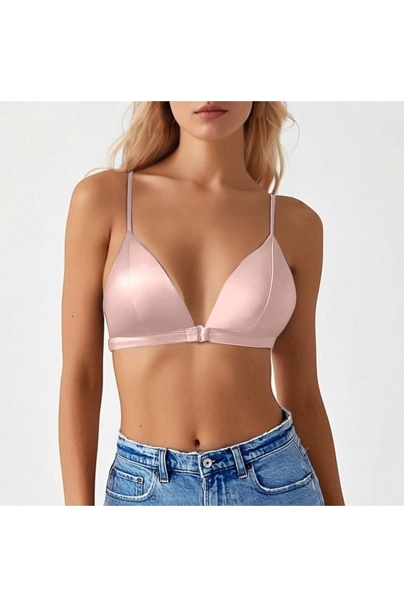 Women’s Everyday Comfortable Bra Casual Smooth Underwire Full Coverage Concealing Bras, L, Pink